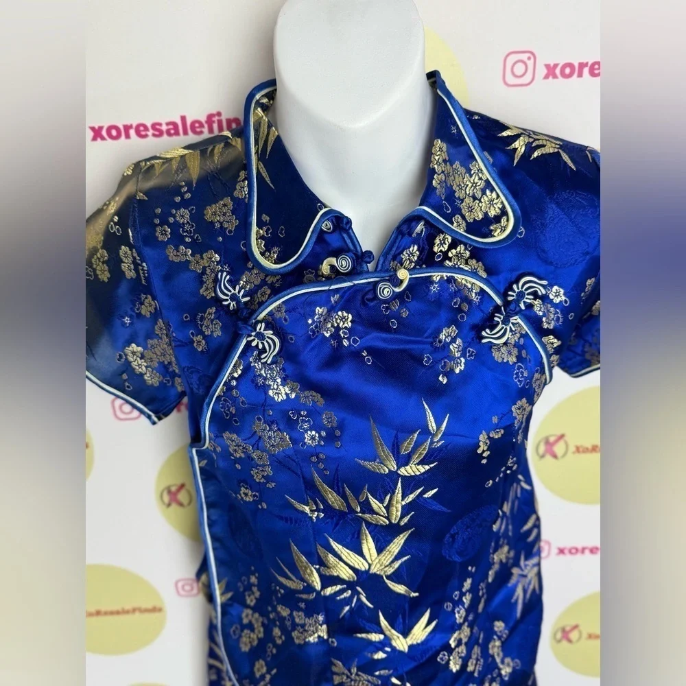 Blue Floral Kids Traditional Outfit